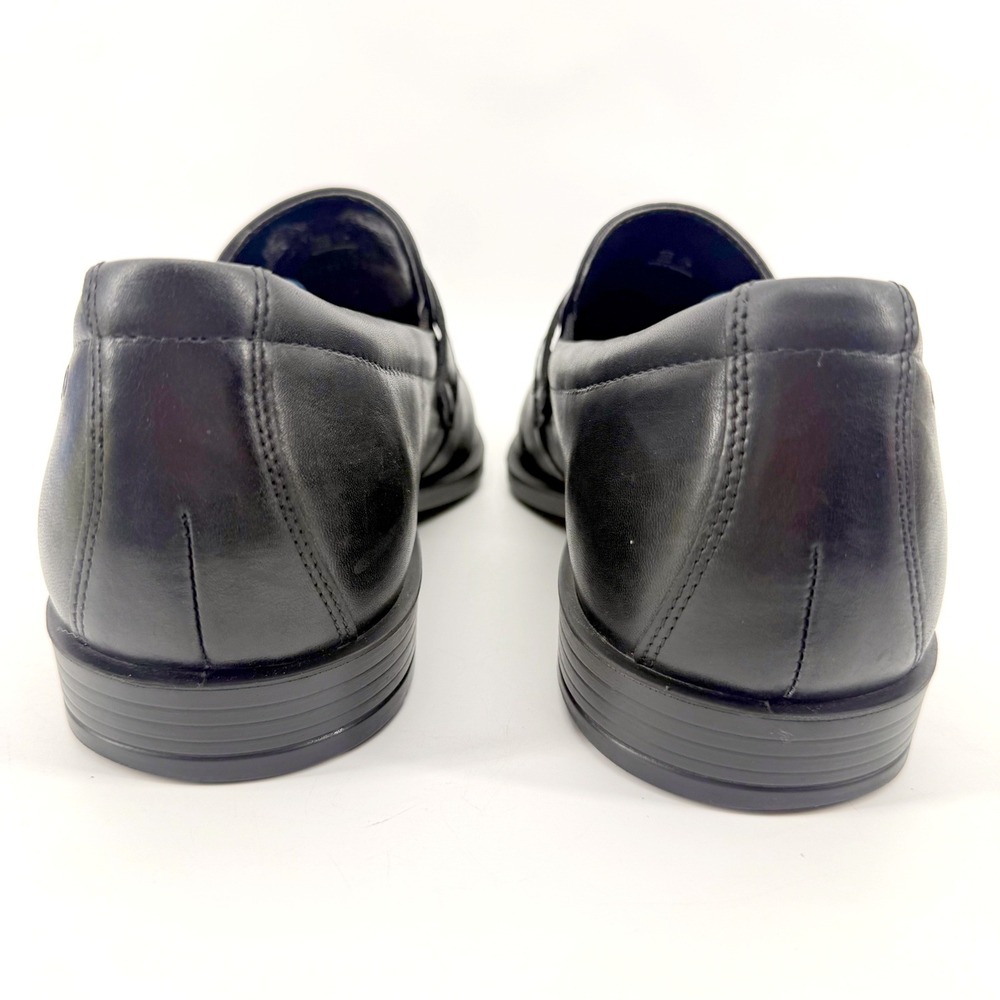 ECCO Loafers Mens 44 US 10-10.5 Black Leather Square Toe Slip On Shock Point - Picture 7 of 10